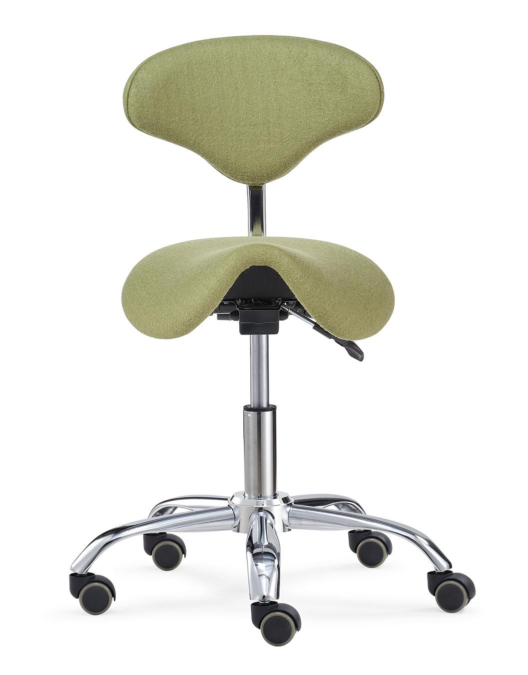 Adjustable Height Ergonomic Saddle Seat Rolling Dental Stool with Adjustable Back & Tilt Seat