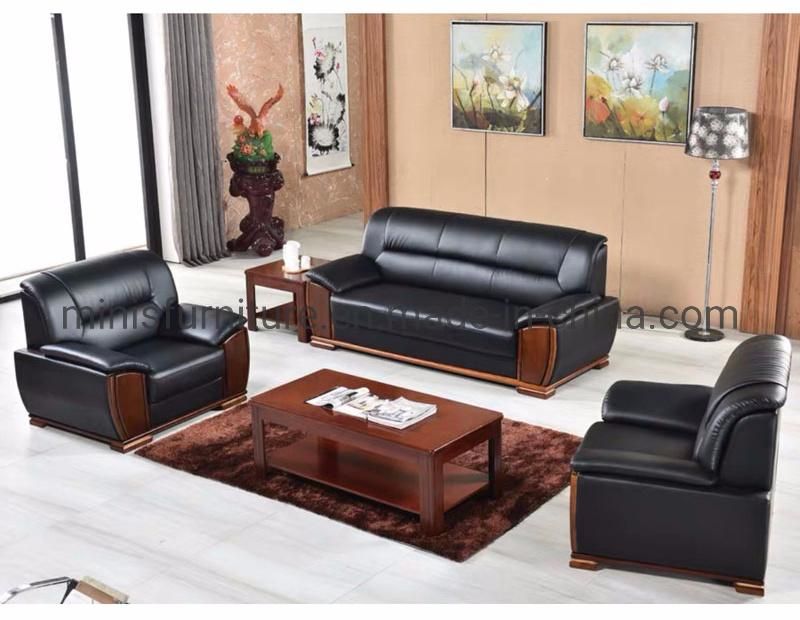 (M-SF37) Modern Office/Lounge/Home Black Leather Sofa Furniture