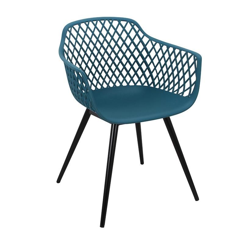 Wholesale Outdoor Furniture Modern Style Garden Furniture Austin Plastic Chair Eco-Friendly PP Armrest Dining Chair