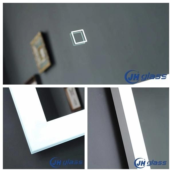 Modern Style Rectangular Time Display Mirror Bathroom Customized LED Backlit Defogger Smart Mirror