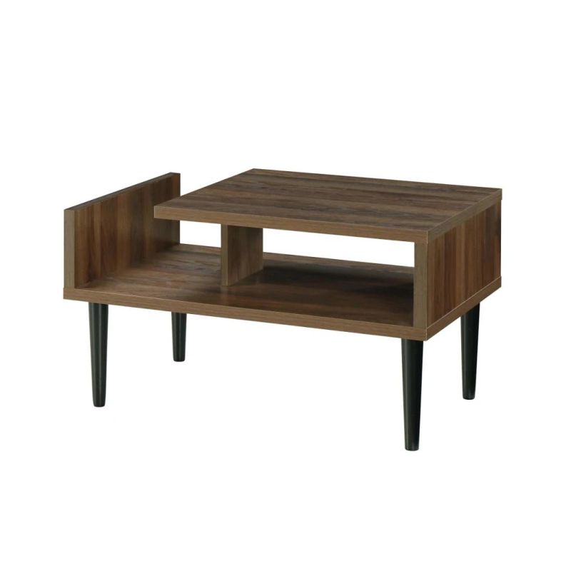 MID-Century Modern Coffee Table with Wooden Legs in Brown