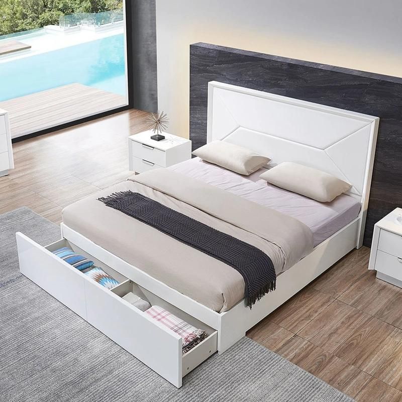 Nova Wholesale Modern Home Furniture Storage King Queen Size Wooden Bedroom Nice Bed