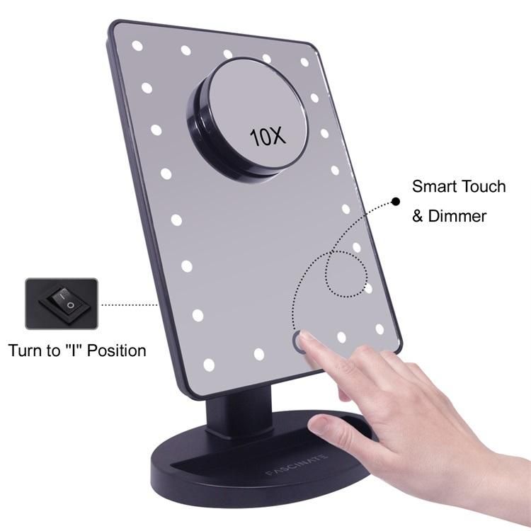 Hot Selling LED Portable Beauty Desktop Touch Screen Makeup Mirror