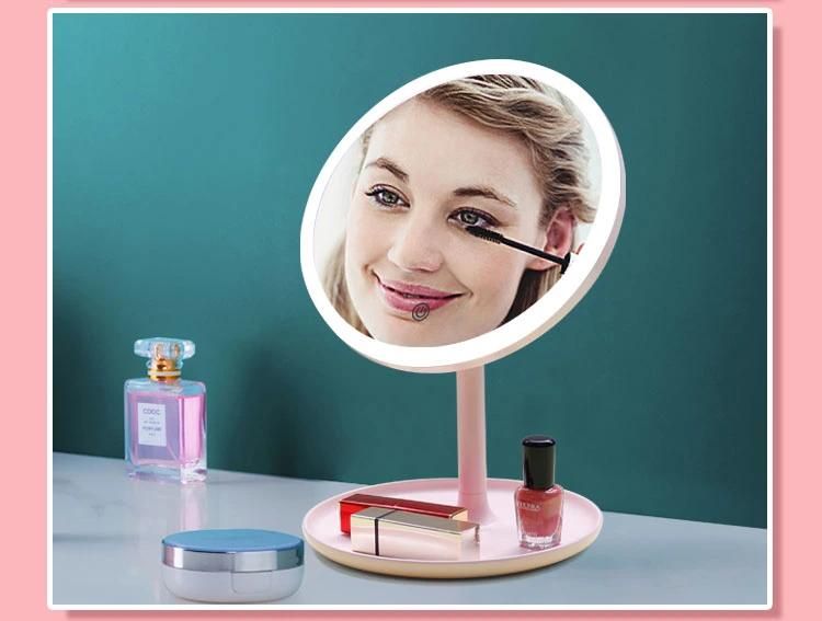 High-End LED Portable Makeup Mirror with Detachable Handle Handheld Mirror