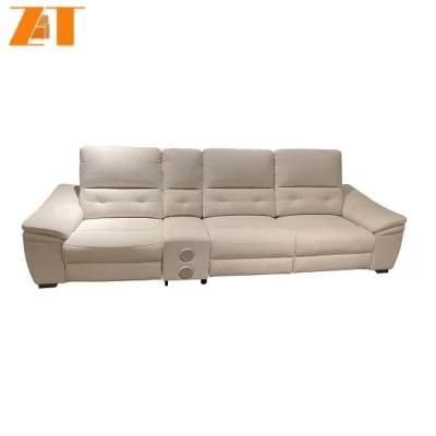 Italian Style Living Room Furniture Modern Genuine Leather Power Recliner Sofa Set