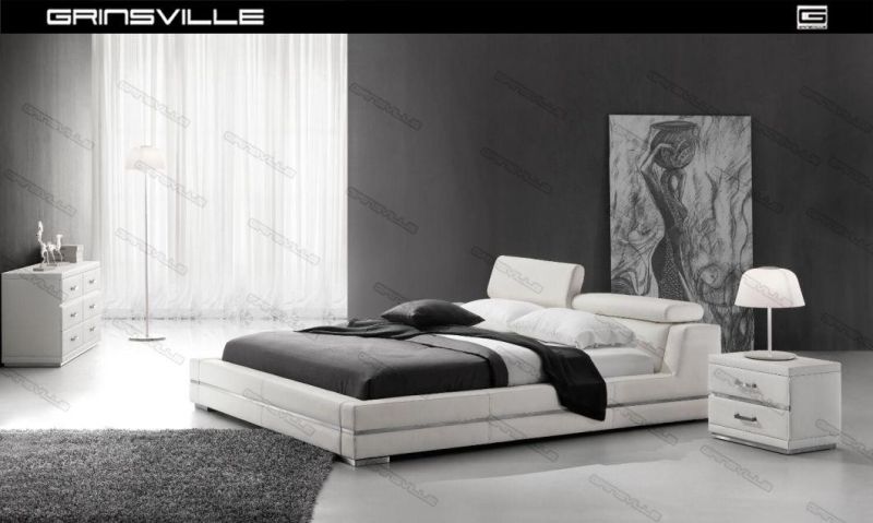 Modern Bedroom Furniture Wall Bed Leather Bed King Bed with Adjustable Headrest Gc1685