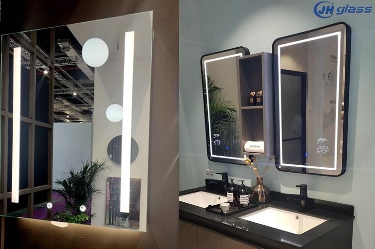 LED Lighted Bathroom Vanity Mirror with Bluetooth/Anti-Fog Mirror Wall Mounted Makeup Dimmable Touch Button IP44 Waterproof LED Illuminated Mirror