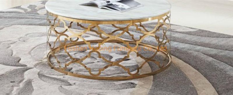 Modern Wedding Table Hotel Round Side Table Dubai Metal Coffee Tables for Home Furniture