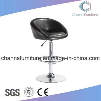 Modern Leather Round Waiting Chair, Leisure Bar Chair