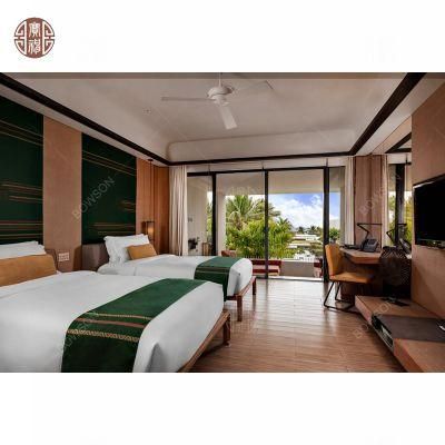 Dark Color Plywood Wood Veneer Luxury Hotel Bedroom Furniture