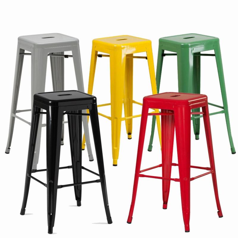 High Bar Stool with Back/Cheap Metal Bar Chair/Vintage Bar Stools for Cafe Bar