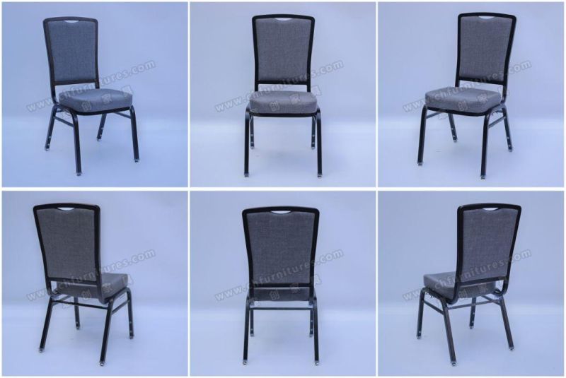 Modern Fashionable Aluminum Alloy Hotel Wedding VIP Meeting Gray Soft Bag General Chair with Connecting Buckle at The Bottom