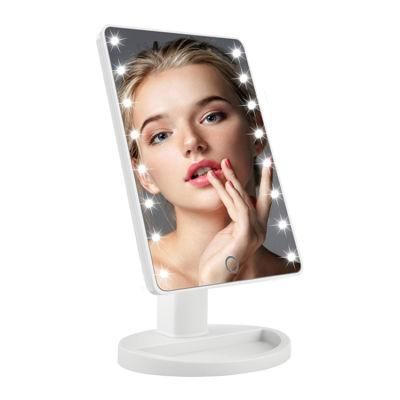 Pritech Battery Operated Custom Design Plastic Material Stand LED Beauty Makeup Mirror