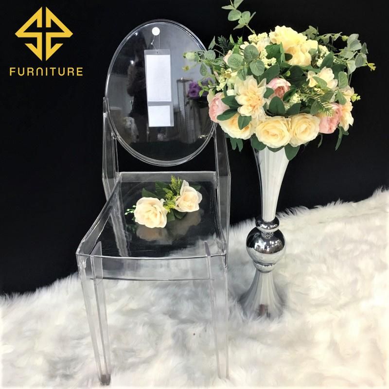 Wholesale Stackable Wedding Party Banquet Resin Acrylic Clear Dining Chair