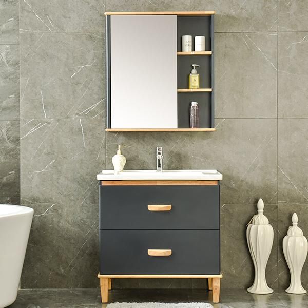 Modern Waterproof MDF Vanity Hotel Toilet PVC Bathroom Cabinet with Mirror