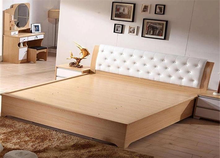 European Style Modern Simple Bedroom Furniture Wooden Bed