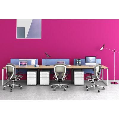 High End Modern Design Metal Frame Office Table for 3 Person Workstation