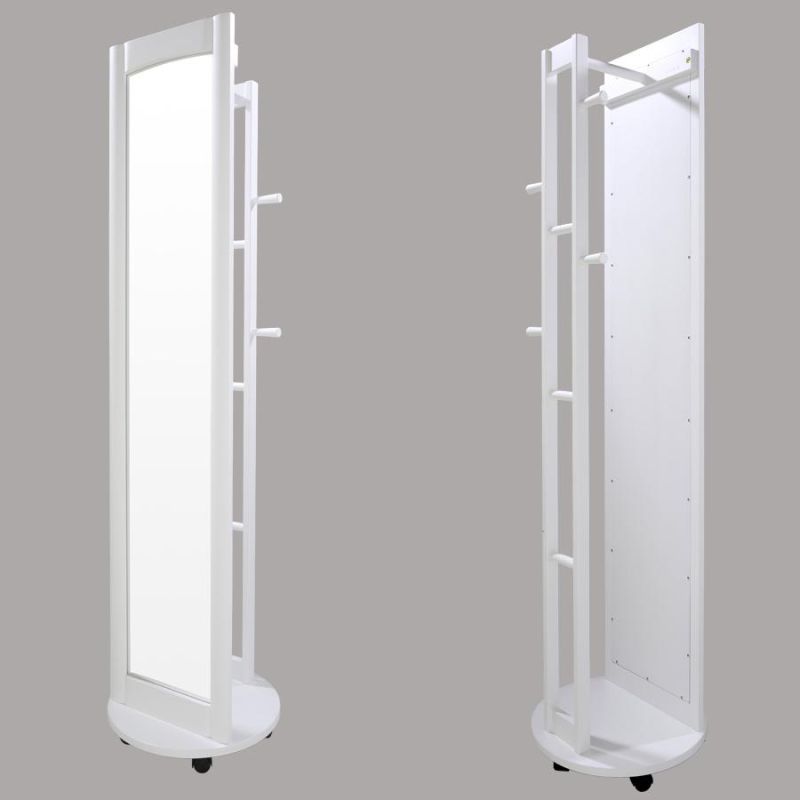 Solid Wood Dressing Mirror for Home Floor Full-Length Simple Modern Floor Rotating Mirror for Clothes Cap Hanging