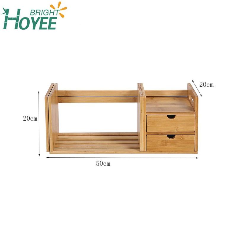 Desktop Tabletop Organic Wooden Filing Organization Bookshelf