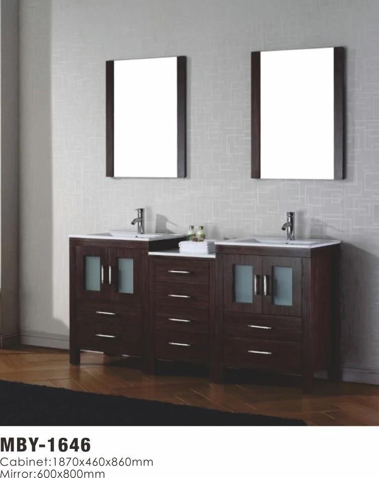 Modern MDF Bathroom Cabinets Double Sink Bathroom Furniture