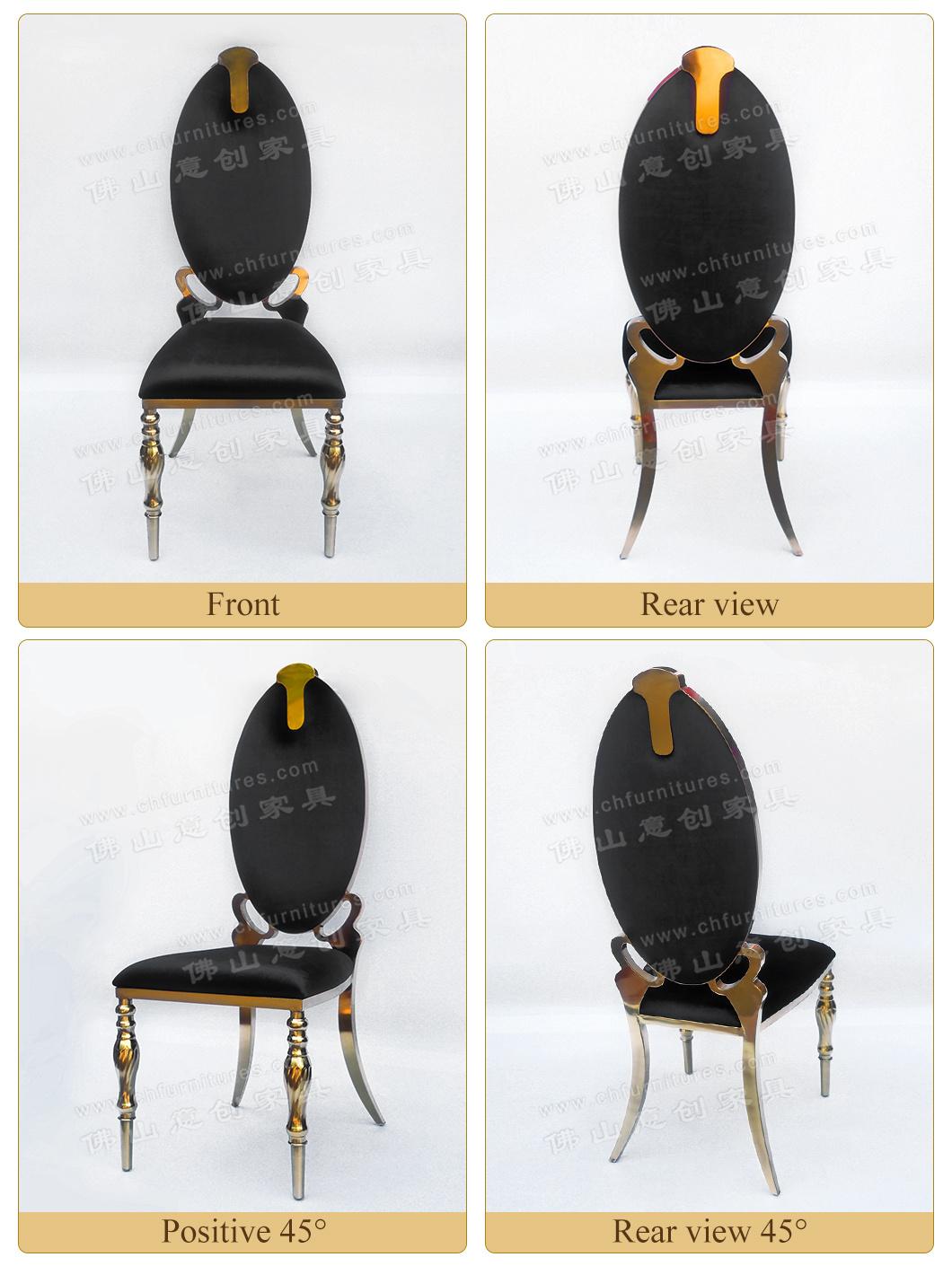 Ycx-Ss61 Black Velvet Luxury Stainless Steel Wholesale Wedding and Event Chairs