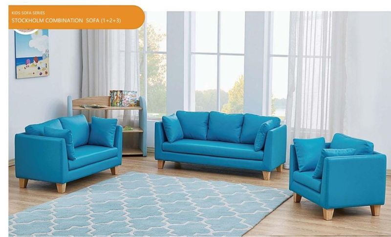 Double Seat PVC Kids Furniture Sofa, Children Colorful Sofa, School Furniture Kindergarten Sofa, Nursery Center Sofa, Day Care Center Sofa