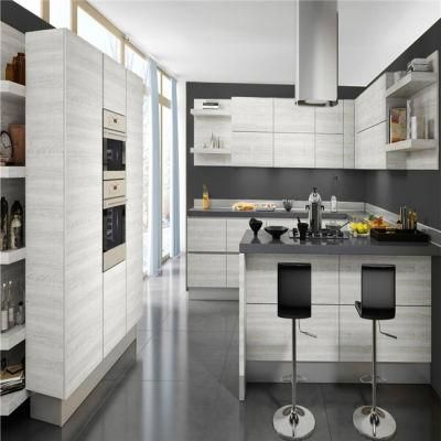 China Supplier Wooden Luxury Kitchen Design Grey Cabinets