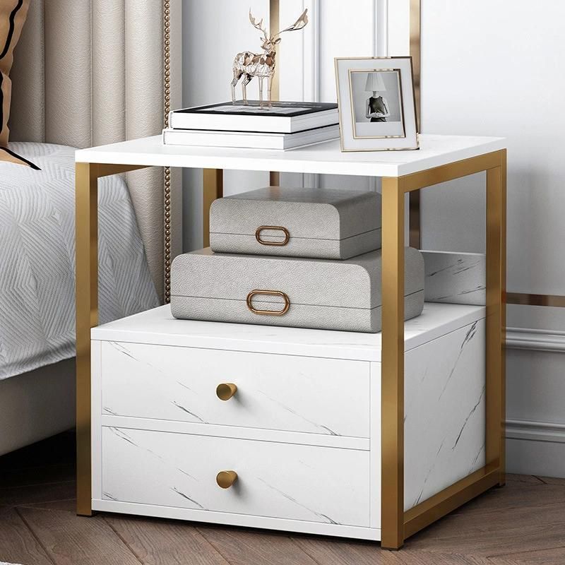 Nova Modern Brown Nightstand Metal Modern Bedside Table