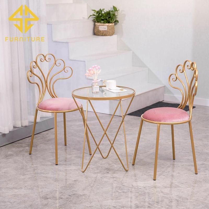 Modern Golden Metal Frame Wedding Banquet Dining Chair