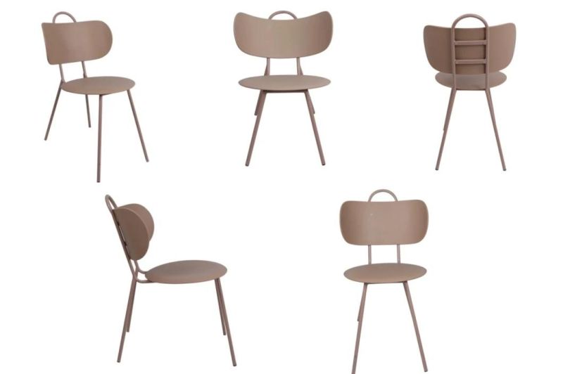 Wholesale Minimalist Design Restaurant Cafa Furniture Metal Stackable Dining Chair Leisure Chair