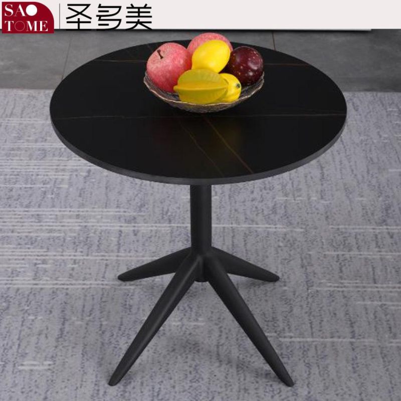 Modern Living Room Furniture Stainless Steel Cone Tube Slate/Marble Countertop Coffee Table