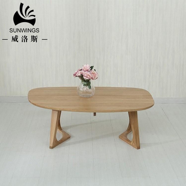 Modern Simply Style Modern Tea Solid Wood Oval Shape Coffee Table Furniture