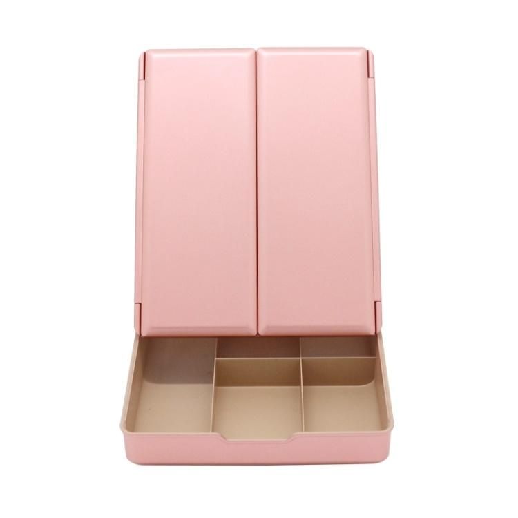 3 Way Makeup Cosmetic Box Table Mirror with Organizer