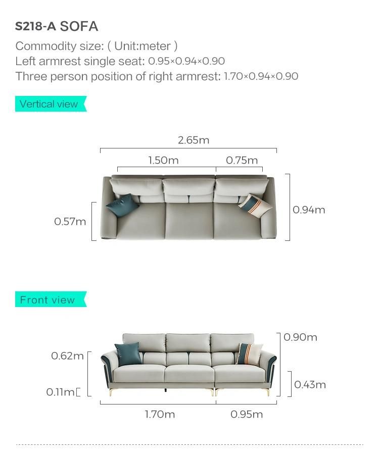 Linsy Modern Living Room Corner L Shape Sofa Set Furniture S218