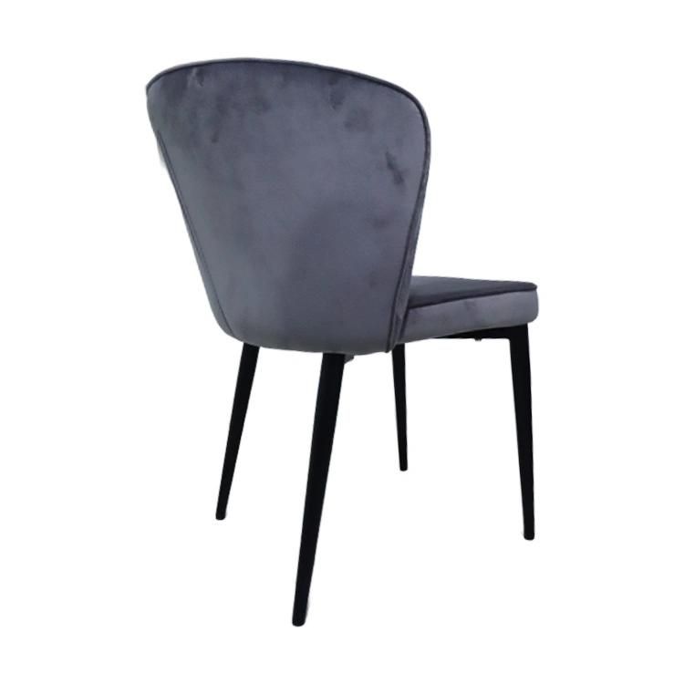 Wholesale Modern Luxury Fabric Velvet Upholstered Bar Seat Dining Chair with Metal Legs