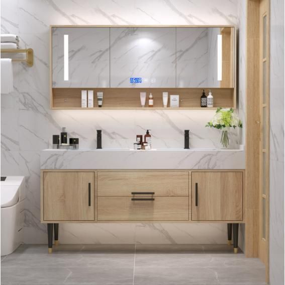 Light Luxury Bathroom Cabinet Combination Wash Face Sink Rock Board All Basin Modern Simple Toilet Wash Set