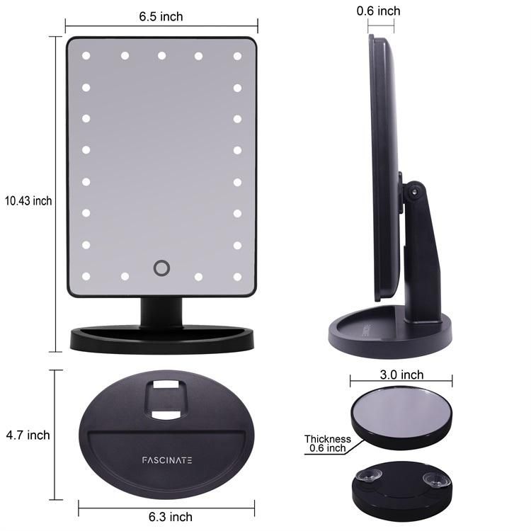 Customizable Desktop Lighted Vanity Makeup LED Mirror