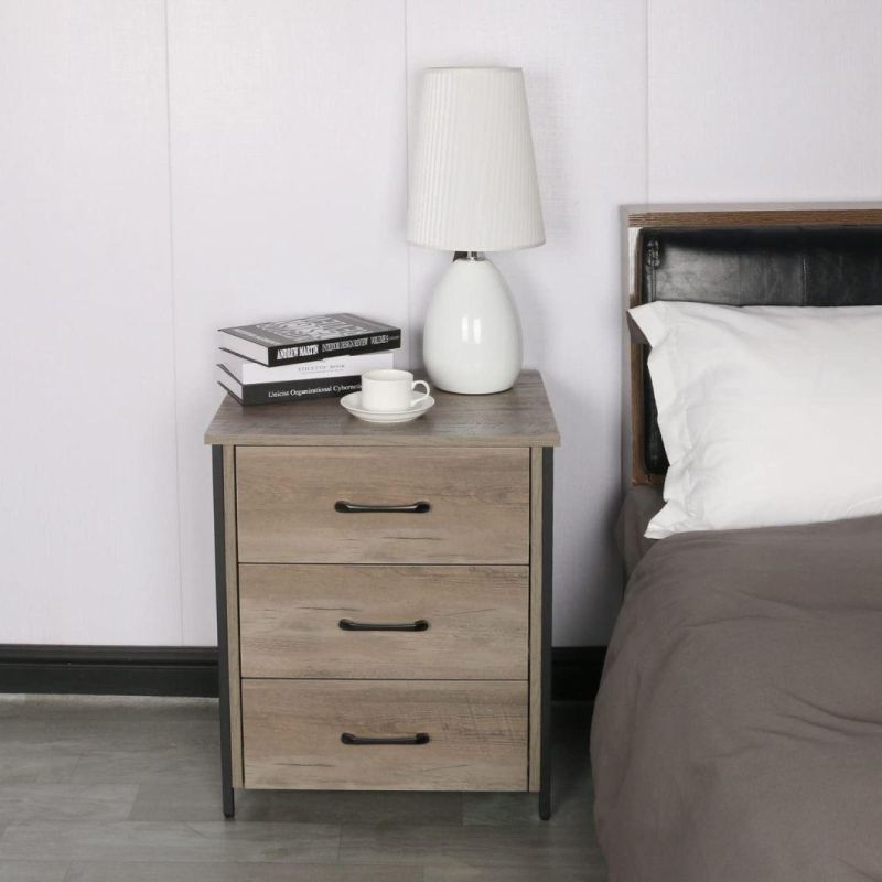 Nightstand Simple Side Table with 3 Drawers