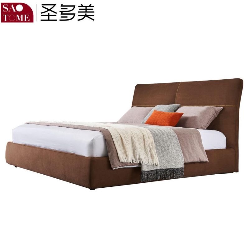 Modern Hotel Family Bedroom 150m Cloth Brown Double King Bed