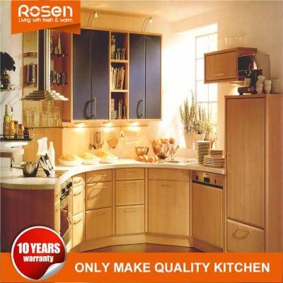 Warm Design Modular Teak MDF Wood Veneer Kitchen Cabinet