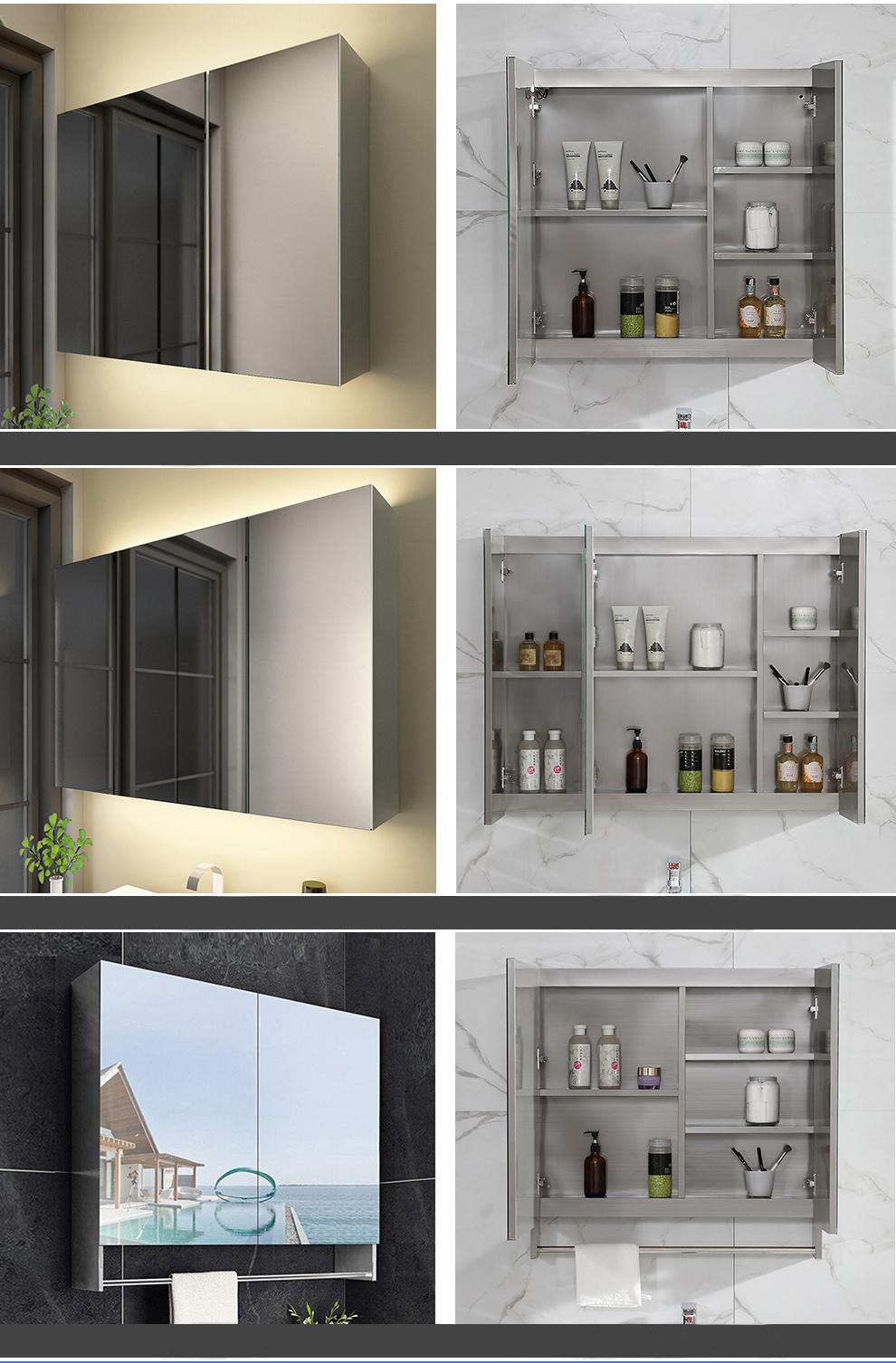 CE UL Certificate Are Approved Aluminum Alloy Structure Bathroom Kitchen Medicine Cabinet with Defogger