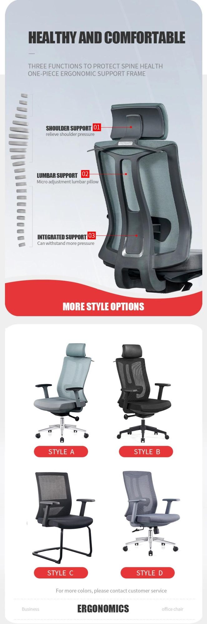 Best Ergonomic Back Design Office Chair executive Computer Swivel High Back Mesh Chair