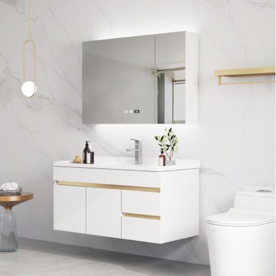 Light Luxury Simple Bathroom Cabinet Combination Toilet Hidden Mirror Cabinet Rock Board Wash Hand Wash Basin Integrated Wash Table