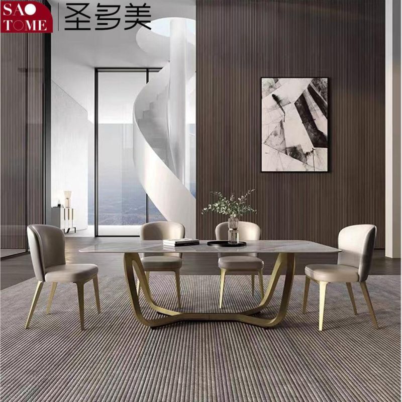 Modern Living Room Dining Room Furniture Stainless Steel Inverted V-Shaped Table Dining Table