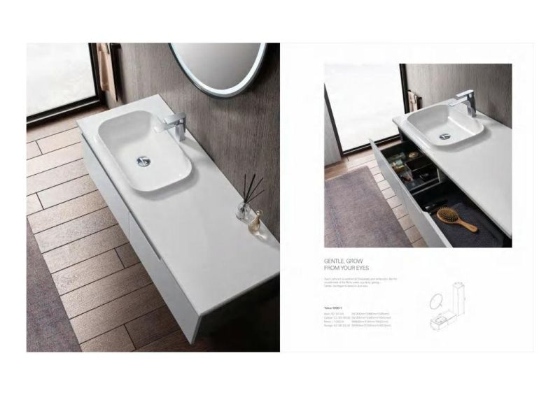 Hotel European Modern Wall-Hung MDF Melamine Bathroom Vanity