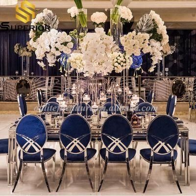 Luxury Gold Stainless Steel Wedding Dining Table and Chairs