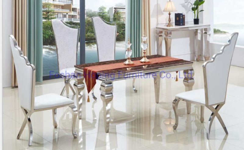 Gold Stainless Steel Wedding Chair Backs Love Heart Decorations Chair Pullman White Leather Table Chair