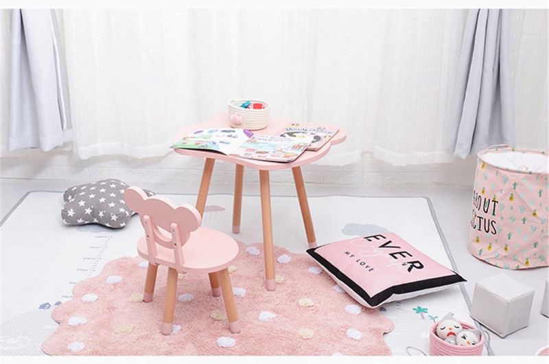 Cute Design Kids Wooden Table and Chair Set Little Bear Furniture