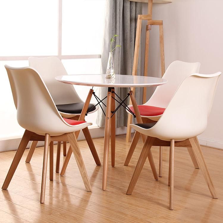 Modern Synthetic Cushion Wooden Legs Wholesale Luxury French Italian Modern Plastic Dining Chair