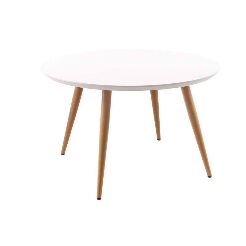 Modern Design Room Furniture Nordic Style Dining Table with MDF Wooden Table Metal Tube Legs